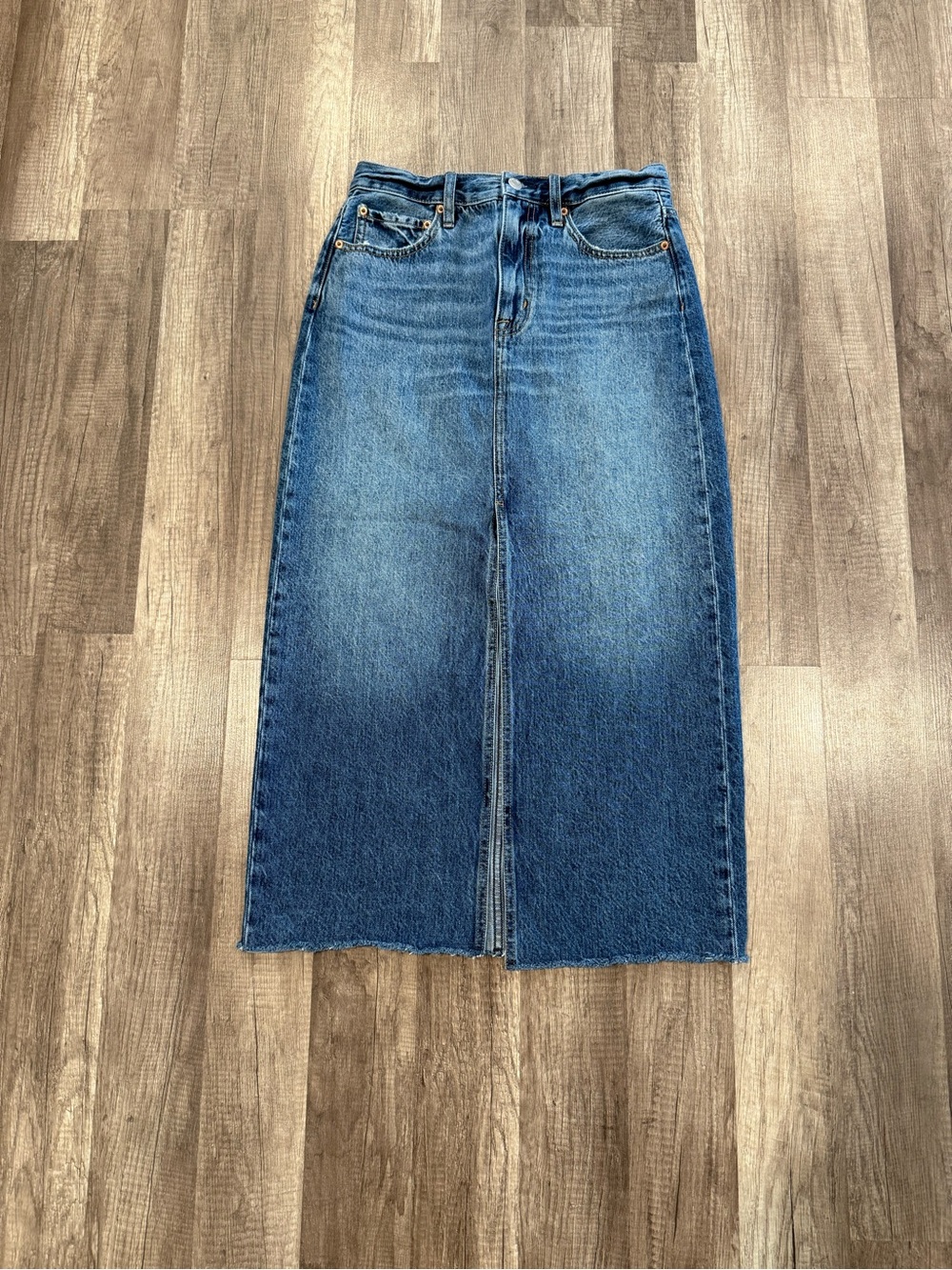 pistola mid-blue Straight-Leg Denim Maxi Skirt